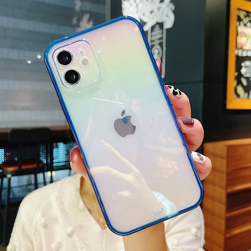 Coque De Téléphone Transparente Avec Dégradé Arc-En-Ciel, Couverture Arrière Souple Et Transparente Colorée Pour Iphone 11 Pro Max 12 Mini X Xs Xr 7 8 Plus