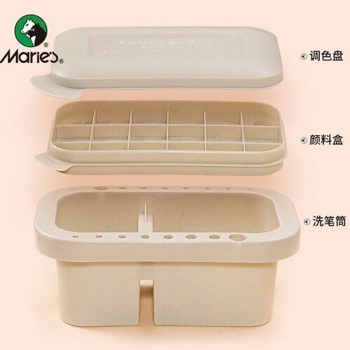 Seau De Lavage Des Brosses, Multifonction, Pour Stylos, Avec Porte-Brosse À Palette Artistique, Fournitures D'art, Outil De Lavage Des Brosses