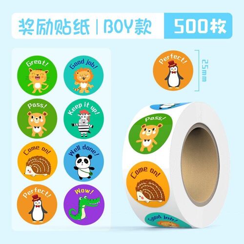 Autocollants De Récompense Pour Enfants, 500 Pièces, Motifs D'animaux Mignons, Dessin Animé, École, Louange, Fournitures
