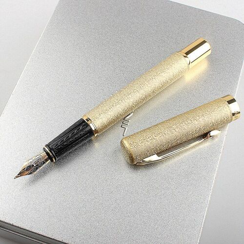 Stylo À Plume De Luxe De Haute Qualité, Couleur Or Givré, 0.5mm, Papeterie Fournitures Scolaires Et De Bureau, Nouveau Calibre