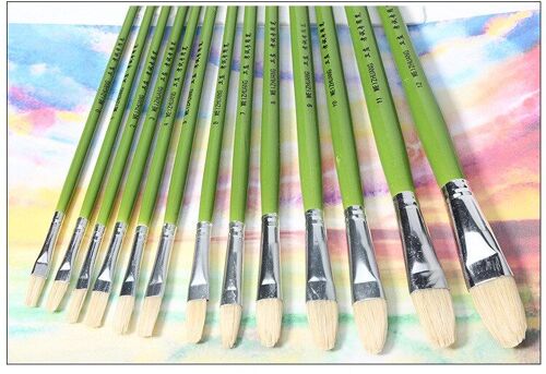 Ensemble De Pinceaux De Peinture À L'aquarelle, 13 Pièces, Tête Plate De Cochon, Poudre D'eau, Pigment D'huile De Propylène, Ensemble De Pinceaux, Stylo D'art, Fournitures De Papeterie Cadeau