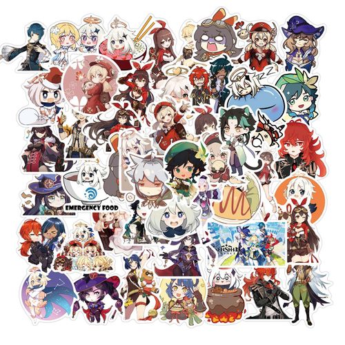 Lot De 10 Autocollants De Dessin Animé Genshin Impact, Jouet Manga Pour Étui D'ordinateur Portable, Voiture, Moto, Skateboard, Bagages, Papeterie