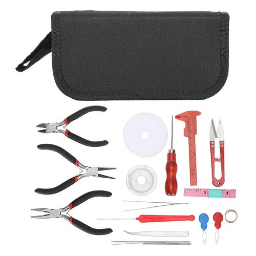 22pcs Fabrication De Bijoux Outil Kit Bijoux Artisanat Pinces / Ciseaux / Règle / Aiguille / Fil Ensemble