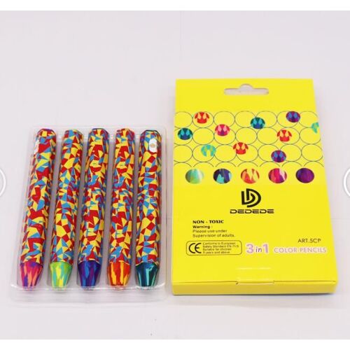 Ensemble De Crayons De Couleur 3 En 1, 5 Pièces/Ensemble, Fournitures De Papeterie Pour Étudiants, Crayons De Couleur Mixte, Stylo De Dessin Créatif, Cadeau Artistique Pour Enfants