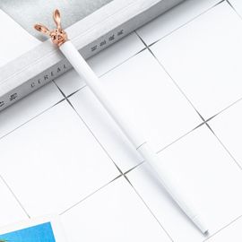 Stylo À Bille Lapin Mignon, 4 Pièces, Papeterie En Métal Or Rose, Fournitures Scolaires Et De Bureau, Stylos De Haute Qualité