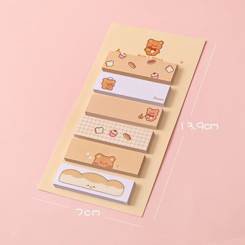 Bloc-Notes Adhésif Animal Mignon Kawaii Pour Filles, Bloc-Notes, Fournitures Scolaires Et De Bureau, Papeterie Pour Planificateur, 4 Pièces