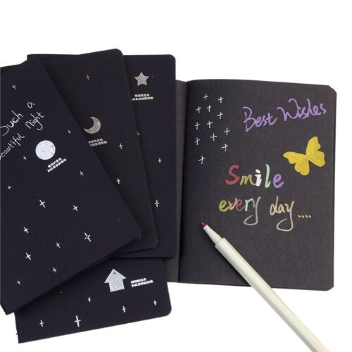 Carnet De Croquis A6 Avec Couverture Souple En Papier Noir, Carnet De Croquis, Carnet De Croquis, Pour Dessin, Peinture, Graffiti, Fournitures Scolaires Et De Bureau, 1 Pièces