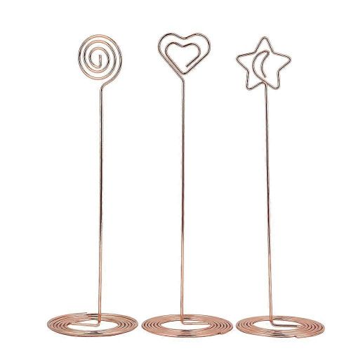 3pcs 220mm Mémo Clip Porte-Carte Photo Note Table Numéro Stand Bureau Bureau Organisateur Rose Or