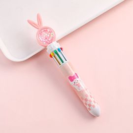 Stylo À Bille Rechargeable Coloré, 0.5mm, 10 Couleurs, Type De Presse, Mignon Lapin, Stylo D'écriture, Étudiant, Apprentissage, Papeterie De Bureau