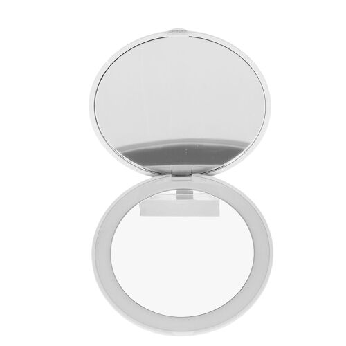 3.5 Pouces LED Miroir 1X 10X Grossissement Double Face Miroir De Maquillage Pour Voyage À La Maison Construit Dans La Batterie Blanche