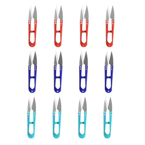 12 Pcs/Pack Mixte Couleur Petit Fil Ciseaux Ciseaux Fil Pour Usage Domestique