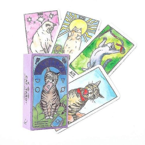 Chat Cartes De Tarot Jeu Party Jouer Aux Cartes De Tarot Tarot Fantaisiste Et Humoristique