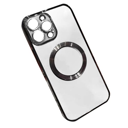 Étui de téléphone portable Protection complète résistant aux chutes Couverture de téléphone intelligent à lumière mince anti-rayures avec film d'objectif pour IOS Absorption magnétique noire pour IO
