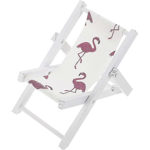 Support De Téléphone De Chaise De Plage (Flamant Rose), Support De Tablette Décoratif Hawaïen, Chaise De Plage En Toile De Bois, Support De Carte De Visite Pour Smartphone