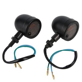 Clignotant Led Pour Motos, 2 PièCes, 12v, Vintage, LumièRe Jaune, Coque Noire, Modification Universelle