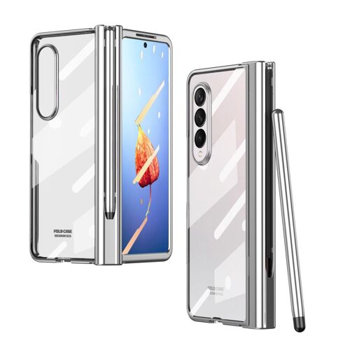Coque Samsung Galaxy Z Fold 4,Etui A Rabat Pour Samsung Galaxy Z Fold 4,Etui Pour Telephone A Ecran Pliant Samsung Galaxy Z Fold 4,Argent