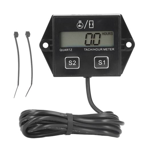 TachymèTre De Moto Avec éCran Lcd, Compteur Horaire Pour Moteur à Essence 2/4 Temps, Universel Pour Camionnettes