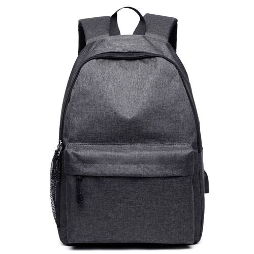 Women School Backpacks USB Charging Canvas Backpack Bags for Teenagers Boy Girls Large Capacity Travel Men, Noir