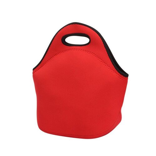 Neoprene Thermal Lunch Bag Waterproof Food Small Beverage Bento Box Storage Tote Bag, Rouge
