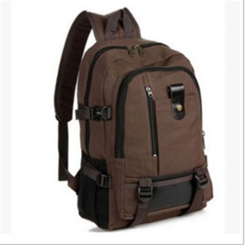 Men Vintage Canvas Backpack Rucksack Travel Sport Schoolbag Camping Bag, 5