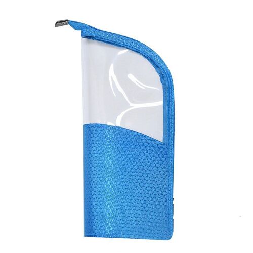 Makeup Brush Bag Travel Toiletry Case Zipper Beauty Pouch Organizer Holder Dustproof for Women and Girls, Bleu
