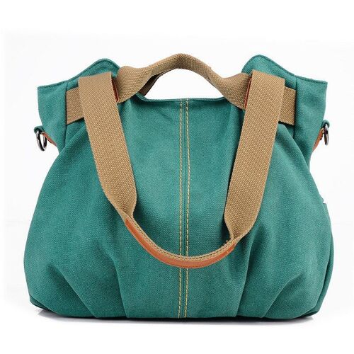 Hot Fold Casual Tote Women's Handbag Shoulder Crossbody Bags Canvas High Capacity Bag for Women Female, Vert
