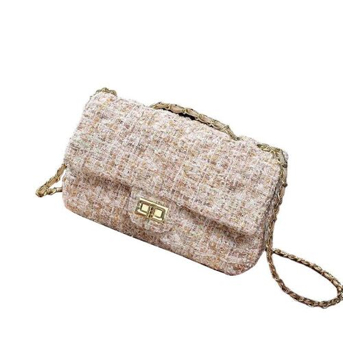 Winter Woolen Messenger Bag Ladies Handbag, Big Apricot 26x16x8cm