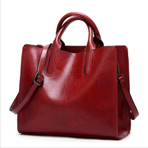 Leather Women handbags Simple handbag trend One Shoulder Messenger Bag trend bag, Bourgogne