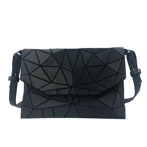 New Geometric Evening Bag Women Chain Shoulder Bags Girls Folding Handbags And Purse Luminous Casual Clutch Messenger Bag, Noir