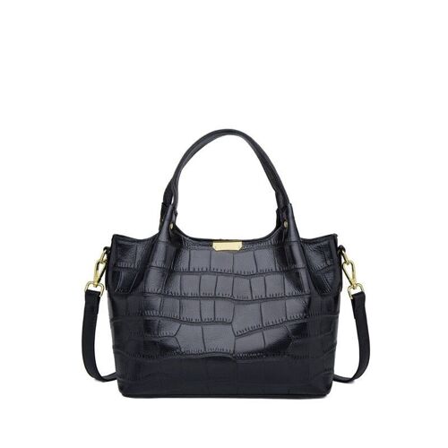 Leather Handbag Luxury women trendy shoulder bag Large Totes Fashionable Business Purses, noir