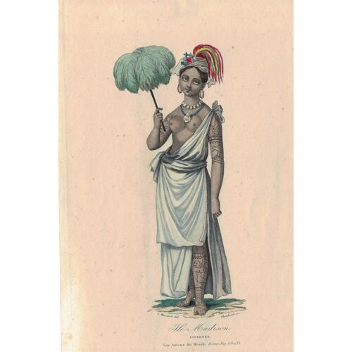 Ile Madison Piteenee - -Gravure Sur Cuivre Aquarelle Par Chaubard - Massard En 1840 / Issu Du Livre Voyage Autour Du Monde