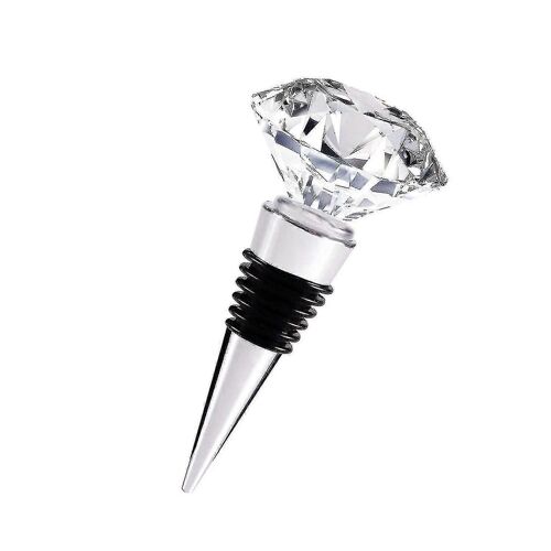 Bouchon de bouteille de vin et de boisson décoratif en cristal pour le vin, en alliage de zinc et en verre, bouchon réutilisable avec boîte cadeau, multi-option (1pcs Crystal)