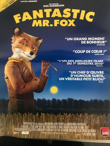 Fantastic Mr. Fox - Fantastic Mister Fox - Wes Anderson - George Clooney - Meryl Streep - Affiche De Cinema Pliee 60x40 Cm