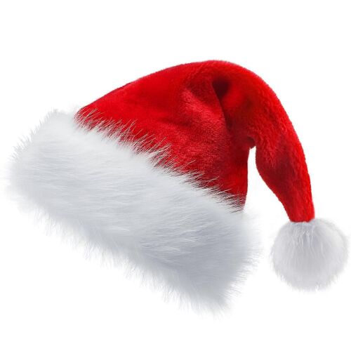Chapeau De Père Noël, Chapeaux De Noël, Chapeau De Noël, Chapeaux De Noël Chapeaux De Noël Pour Les Vacances Réveillon Du Nouvel An Déguisement Festif Fournitures De Fête De Noëlpeluche Épaisse Chris