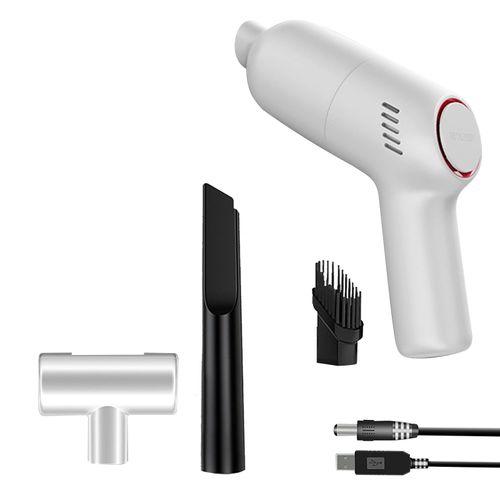 Aspirateur De Voiture Sans Fil, Extracteur De Poils D'animaux, Machine D'aspiration, Nettoyeur De Bureau Portable Pour La Maison Et La Voiture, Blanc