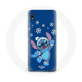 Coque pour Samsung Galaxy A10 Stitch neige Noël bleu