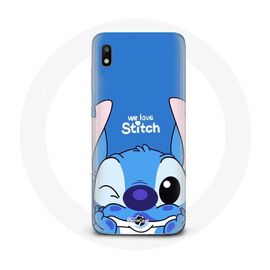 Coque Pour Samsung Galaxy A10 Stitch Mignon Fond Bleu