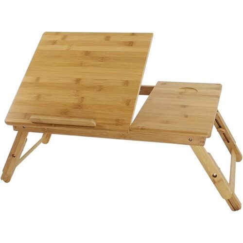 Support D'Ordinateur Bambou Portable Support D'Écran Organiseur De Bureau Réglable En Hauteur Présentoir En Bambou Pliable