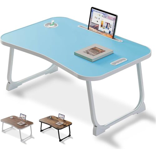 Table De Lit Pour Ordinateur Portable, Table Pour Lire, Écrire, Plateau-Repas Au Lit, Sur Le Canapé Ainsi Qu'À La Maison Et Au Bureau (Blue)
