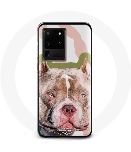 Coque pour Samsung Galaxy S20 Ultra Chien de Pitbull marron