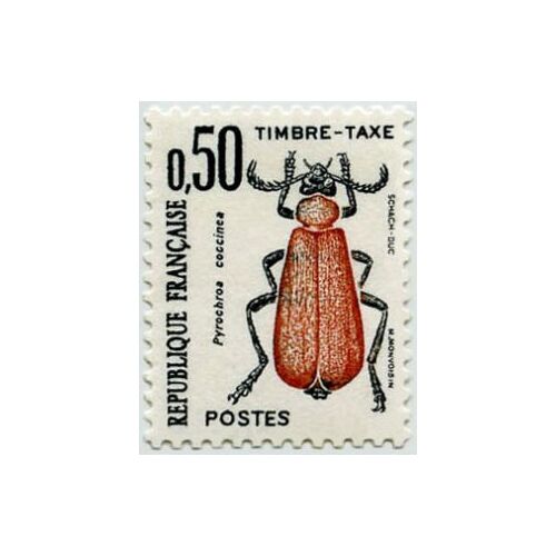 Timbre Oblitéré - Timbre Taxe «Pyrochroa Coccina»