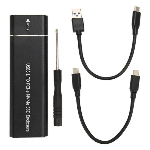 Boîtier SSD M.2 NVMe 10 Gbit/s 2 To USB 3.1 Type C Protocole UASP Type C Boîtier SSD de type C pour 2230 2242 2260 2280 SSD Noir Type A à C et Type C à C Cabl