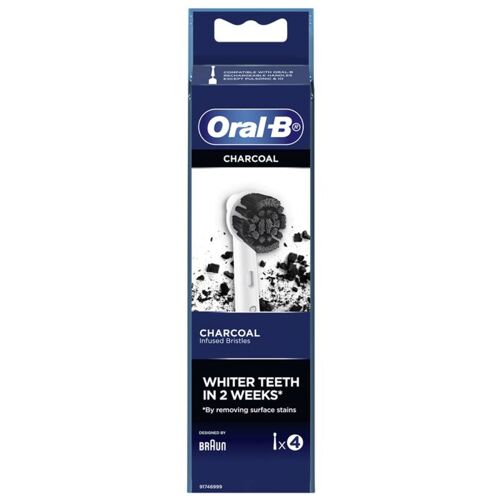 Oral-B Têtes de Rechange pour Brosse à Dents Pure Clean Carbone - Lot de 4