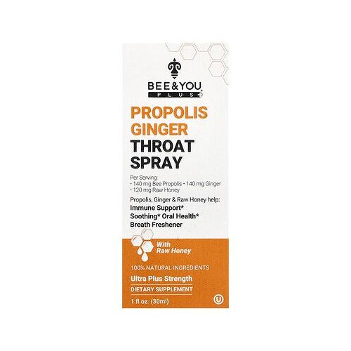 Bee & You, Spray Pour La Gorge Au Gingembre Et À La Propolis, 30 Ml 