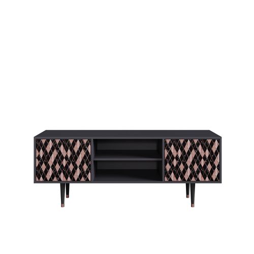 Ottohome Meuble Tv Tv2-300 Antracit 2 Portes 170x48x67 Cm