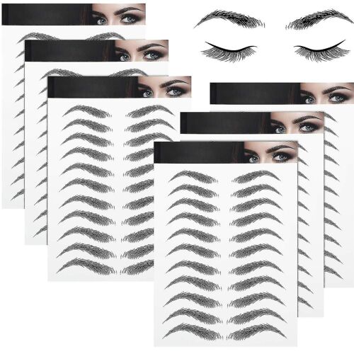 Autocollants de tatouage de sourcils imperméables à l'eau pour les sourcils naturels-ZZY 6pcs