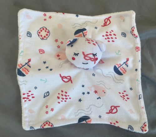 Doudou Ours Sergent Major Blanc Bateau Baleine