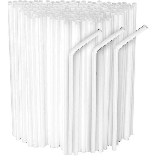 200pcs pailles étendues en plastique, paille à boire sans bpa, blanc
