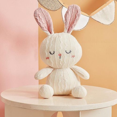Poupée De Lapin En Laine Tricotée Douce, Bébé Éléphant, Apaise Le Sommeil, Jouet Dinosaure, Lapin De 22cm