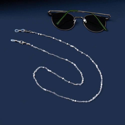Chaîne De Lunettes De Lecture, 18 Couleurs, Perles Rétro, Lunettes De Soleil, Cordon De Lunettes, Sangle De Cou, Masque, Chaîne, Vêtements Pour Les Yeux--10 Transparent